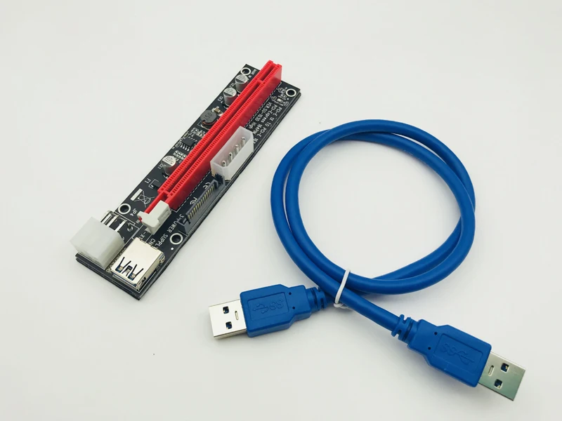 Новый PCIE PCI E 3 в 1 Molex 4Pin SATA 6PIN Express 16x слот карта Riser 1x до USB 0 кабель для майнинга