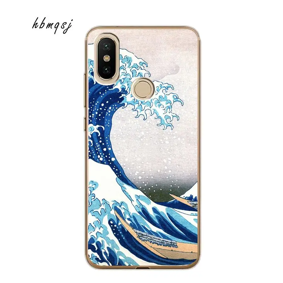 Силиконовый чехол для xiaomi mi a2 lite a1 8 mix 2s f1 redmi 5 plus 6 6a note pro fudna wave телефона с рисунком