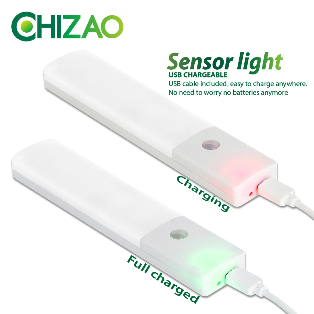 Ночник CHIZAO с USB зарядкой беспроводной светильник датчиком движения 2 цвета