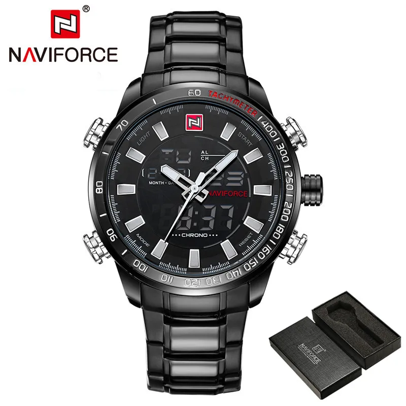 NAVIFORCE Роскошные Брендовые мужские модные спортивные часы водонепроницаемые