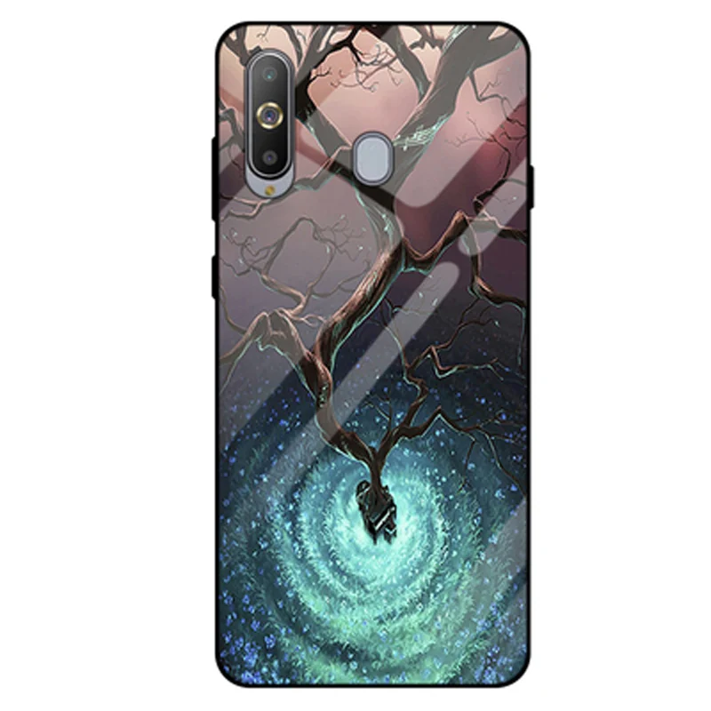 Для samsung galaxy A8S G8870 чехол звездное небо закаленное стекло+ ТПУ Край тонкий Жесткий задний Чехол SM-G8870 чехол