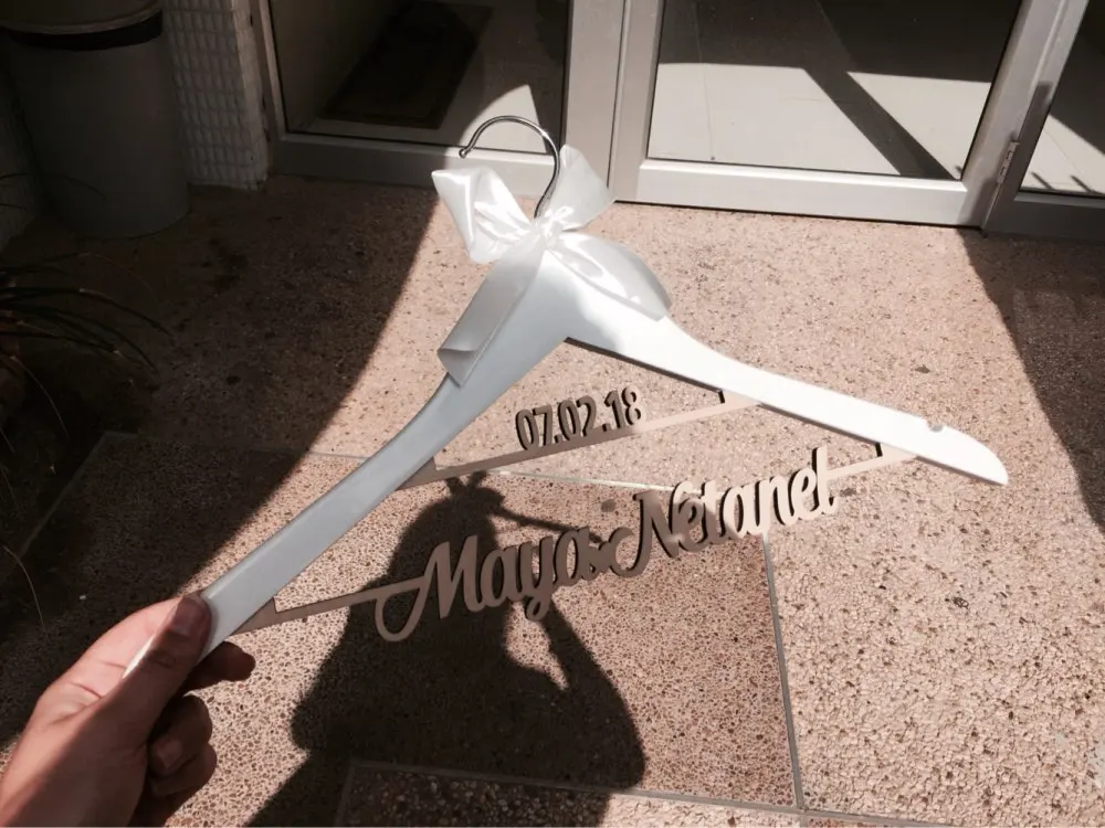 Подгоняемая деревянная Свадебная Вешалка с именем Персонализированная датой и