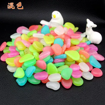 Multicolor Glow In The Dark Garden Pebbles Glow Stones Rocks for Walkways Garden Path Patio Lawn Garden Yard Decor Luminous - Цвет: Mixed color 10PCS
