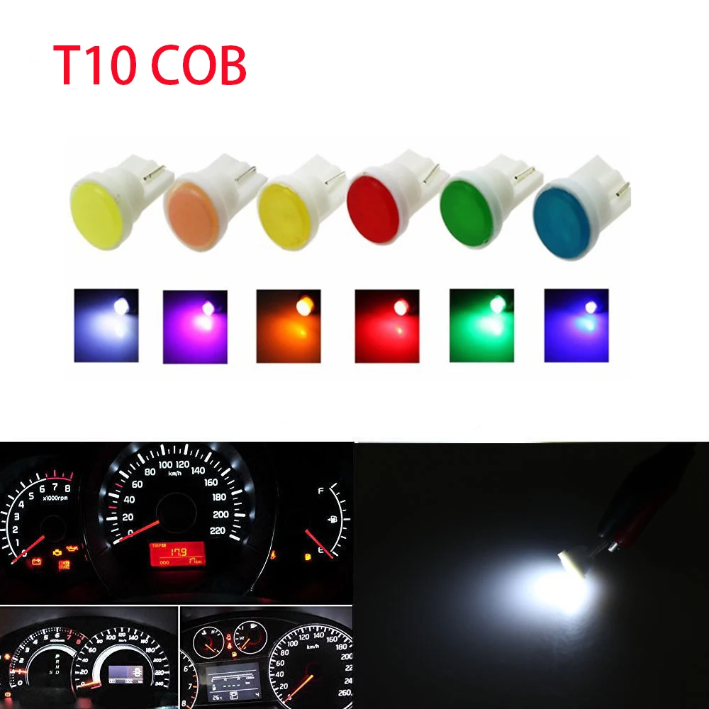 2019 100 PC T10 W5W 194 168 COB Светодиодная автомобильная лампа с боковым клином 6000K