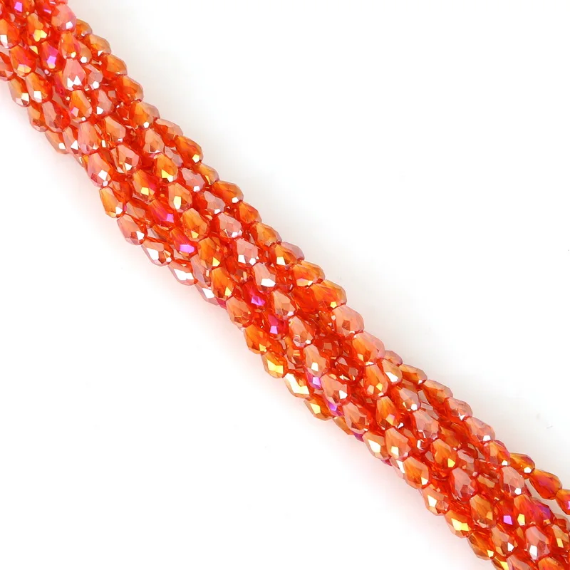 Light Orange Red 100 шт 5*3 мм каплевидные Австрия хрустальные бусины капли воды граненые стеклянные бусины Свободные разделительные бусины для изготовления ювелирных изделий - Цвет: Light Orange Red