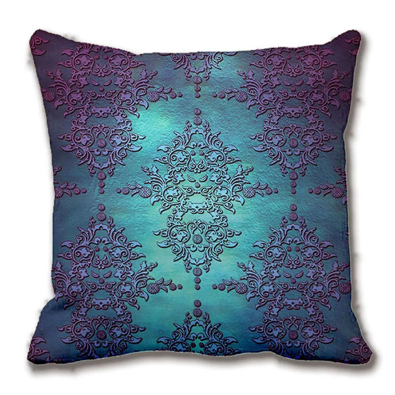 Роскошный чехол наволочка с фиолетовым Дамасским рисунком декоративная подушка