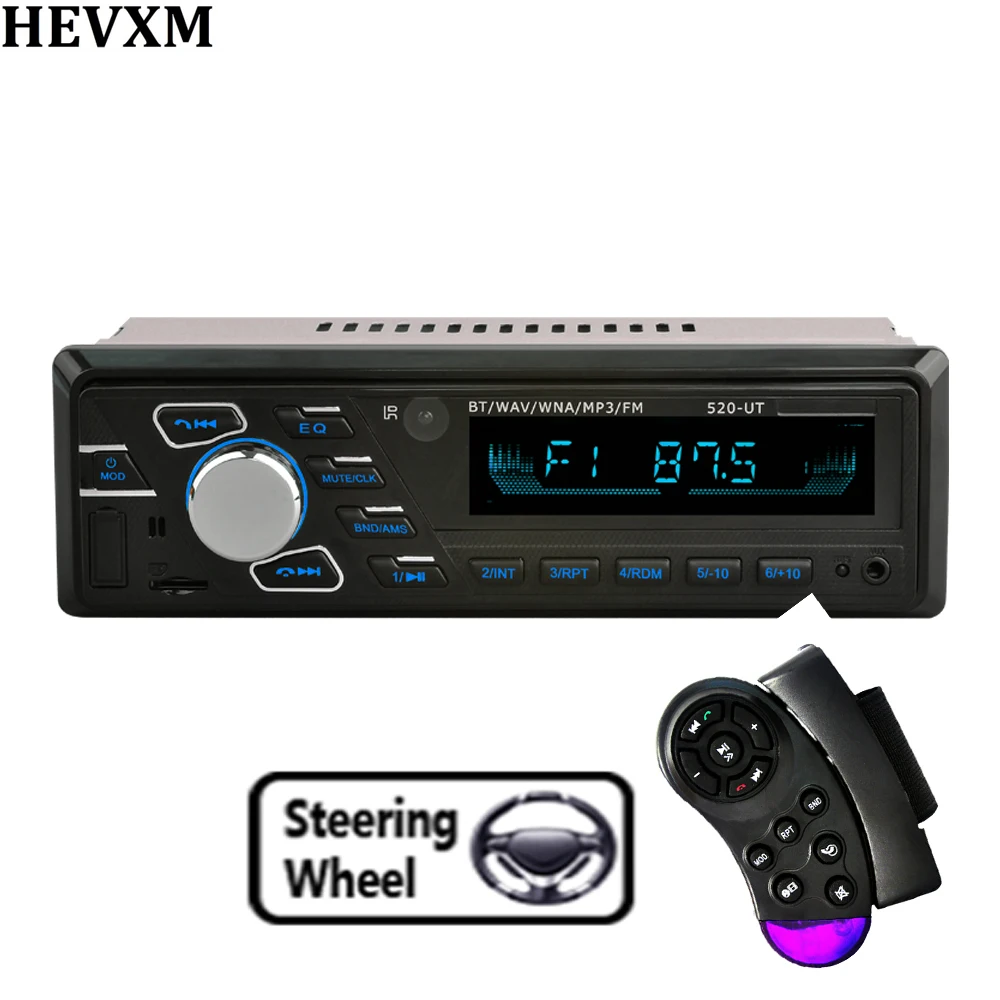 HEVXM новое автомобильное радио 1din Авторадио Aux вход приемник Bluetooth стерео MP3