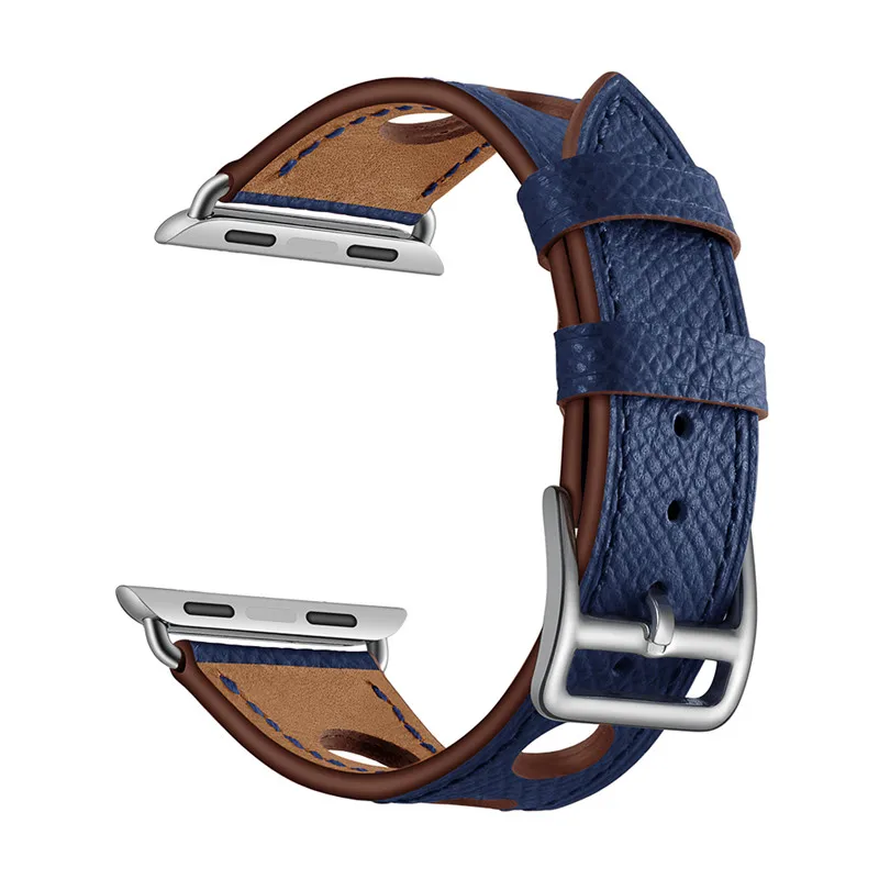 Palm prints blue Ремешок из натуральной кожи для apple watch, ремешок для часов apple watch 5, 4, 3, 44 мм, 40 мм, iwatch, 42 мм, 38 мм, браслет для часов, ремень для часов - Цвет ремешка: Palm prints blue