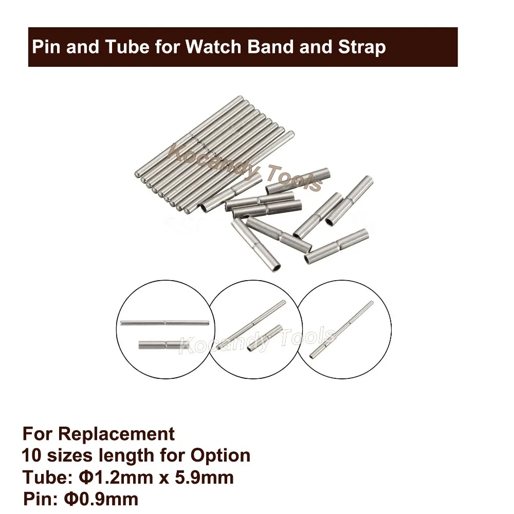 Stainless Steel Pin and Tube for Watch Strap and Band For Watch Repair with Tube 1.2mm x 5.9mm and Pin 10 - 28mm