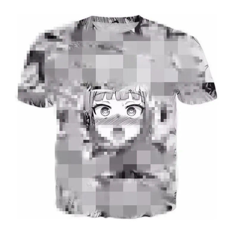 Ahegao Футболка с принтом для мужчин женщин Harajuku уход за кожей лица красные женские