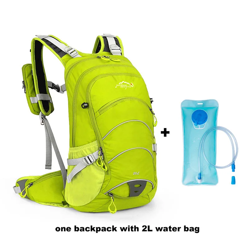 green with water bag Водонепроницаемый 20л велосипедный рюкзак для горного велосипеда, гидратационные сумки для велосипеда, для езды на велосипеде, дышащий эргономичный рюкзак, без сумки для воды - Color: green with water bag