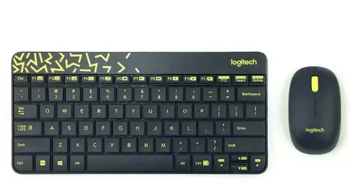 Беспроводная клавиатура-Мышь logitech MK240 Nano, комбинированный игровой ноутбук, геймер, водонепроницаемый эргономичный мини-набор - Цвет: Черный