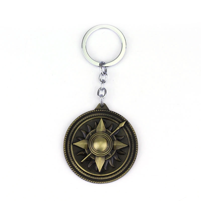 Bronze Игра престолов House Stark Baratheon Lannister Targaryen Arryn Tully Martell Tyrell Greyjoy брелок для ключей со значком - Цвет: Bronze