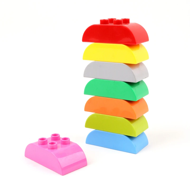 6 шт./лот 2x4dots изогнутые кирпичи крупные частицы строительные блоки аксессуары