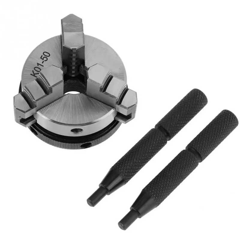 

K01-50 50mm Scroll Chuck Mini Woodworking Hand Chuck with 3 Jaws & Mounting Thread Wood working Tools