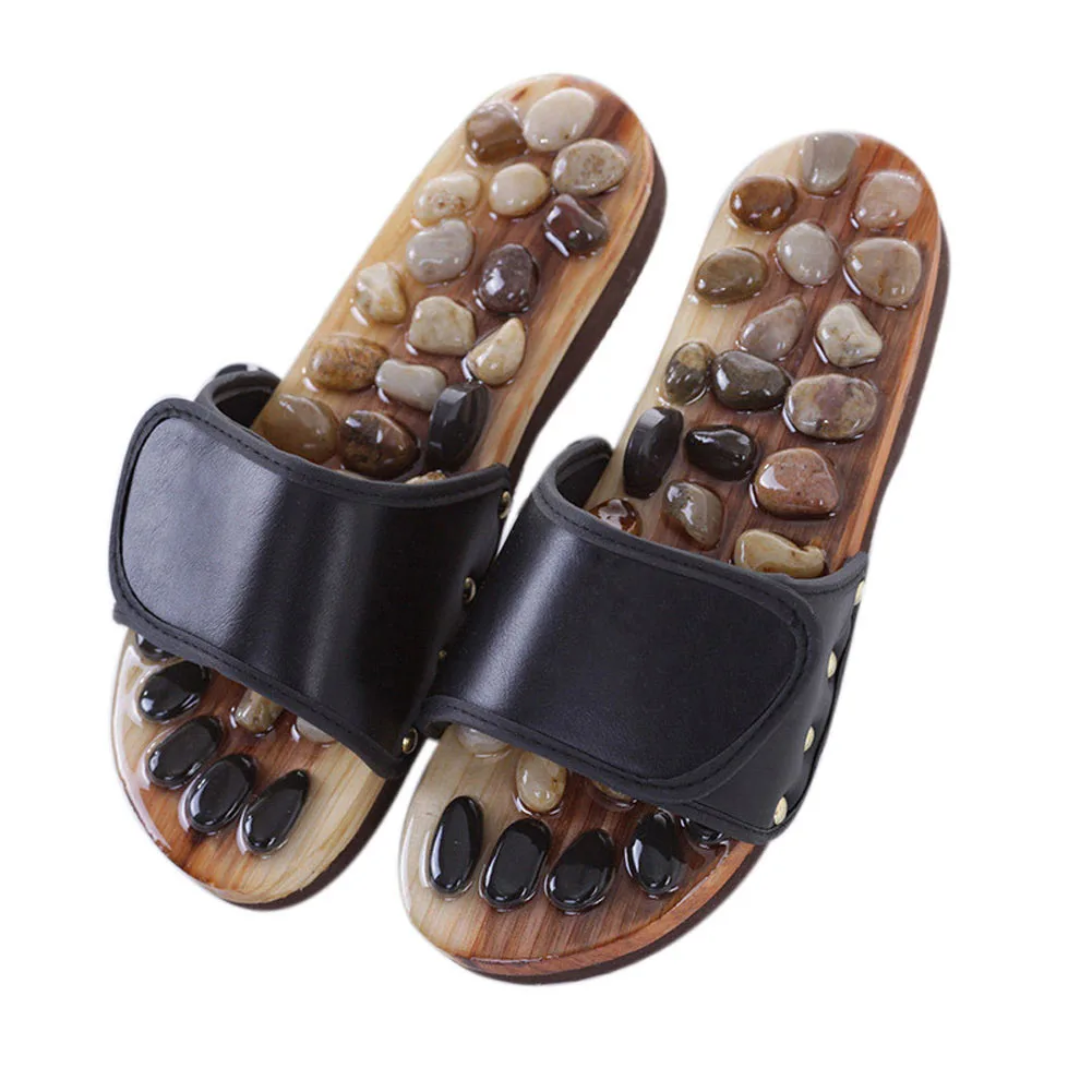 

High Natural Pebble Stone Foot Massage Shoes Massage Foot Slipper Reflexology Sandals DOG88