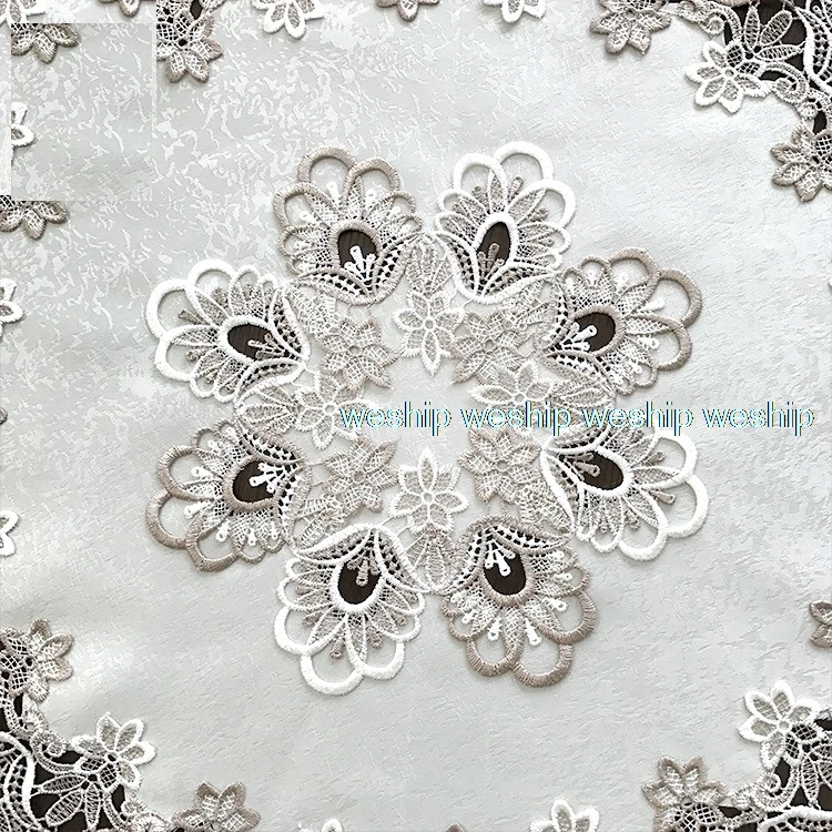 Белая кружевная Роскошная ткань с вышивкой художественный Европейский Стиль