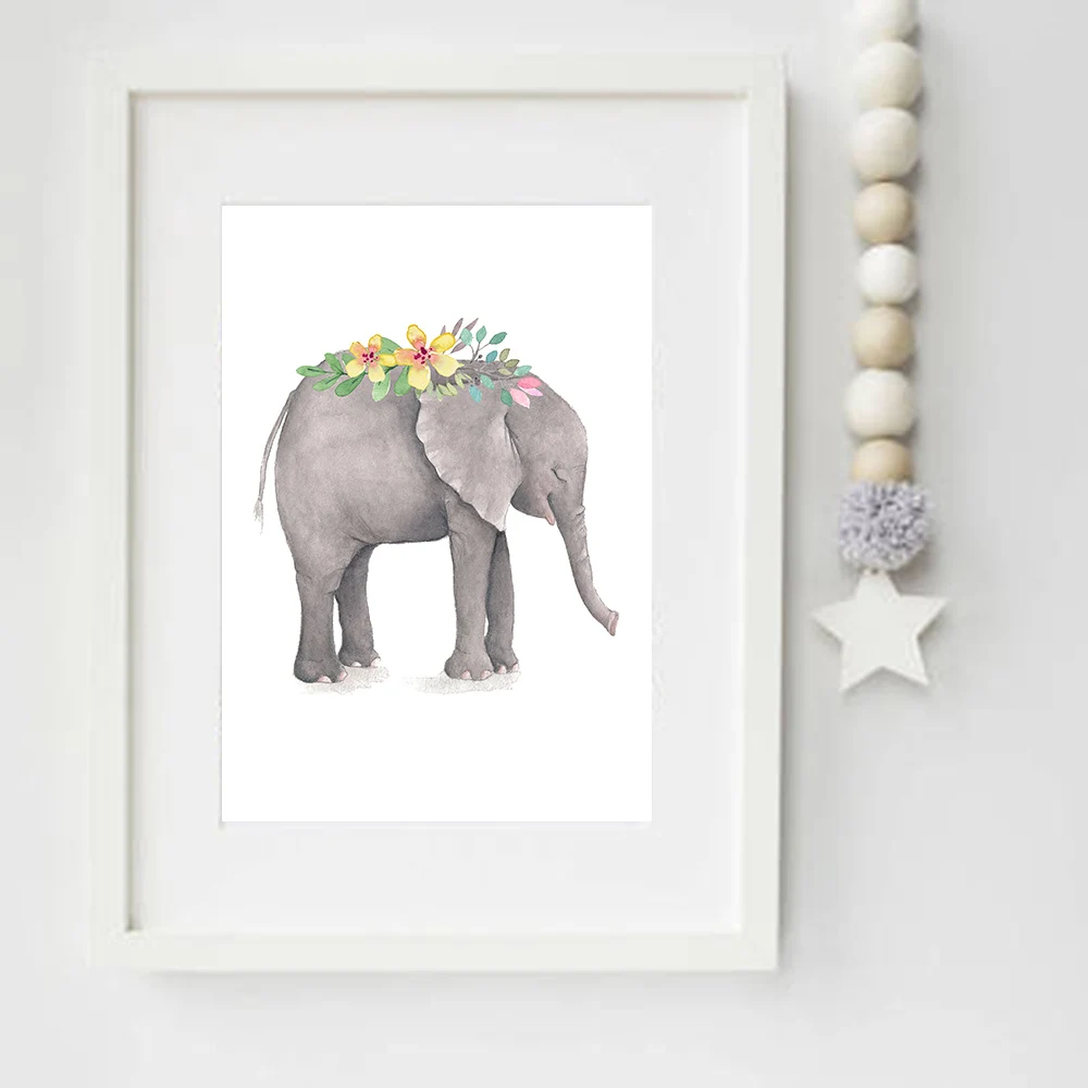 Gohipang скандинавский стиль мультяшный жираф слон животное холст постер