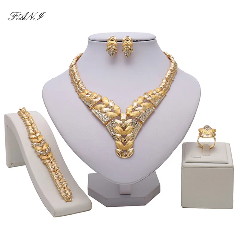 2018 нигерийские Свадебные Женские аксессуары комплект ювелирных изделий Модный