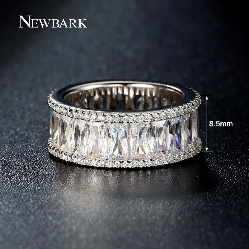 NEWBARK кольцо с канальной закрепкой минималистский кольца для женщин серебро цвет