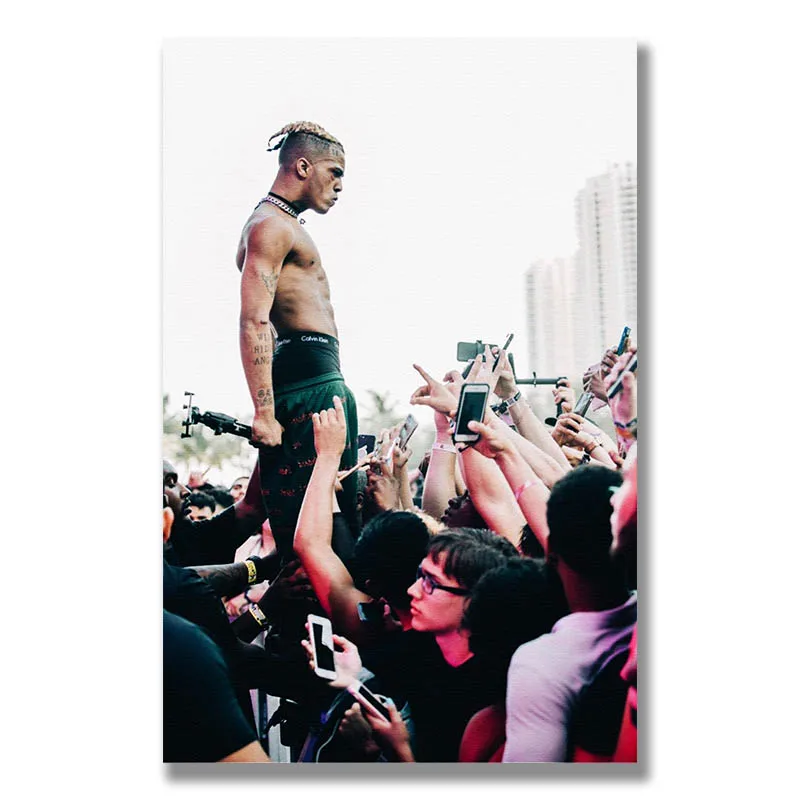Xxxtentacion хип-хоп Шелковый плакат музыка звезда настенное искусство огромная