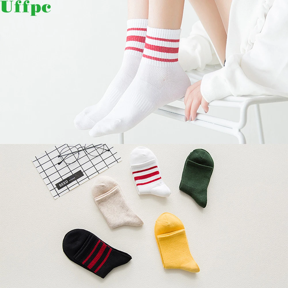

5 парт/Лот, модные качественные носки, женские короткие носки, счастливые носки в полоску с бриллиантами в стиле Харадзюку, качественные нос...
