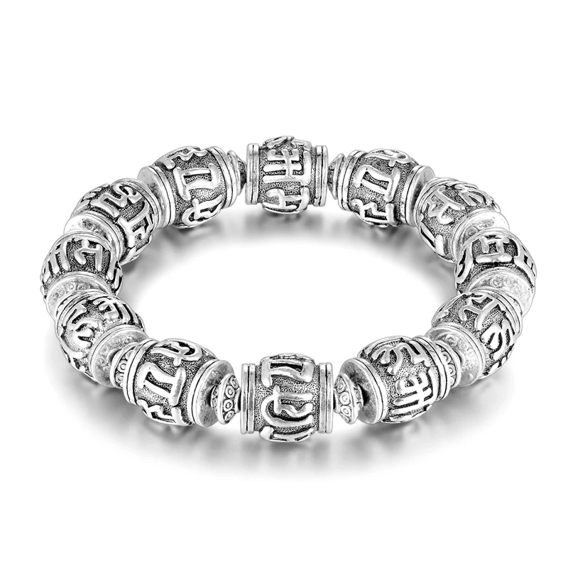 Браслет буддистский Janeyacy медный сплав мантра ОМ МАНИ ПАДМЕ ХУМ металлический