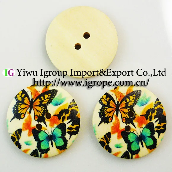 Деревянные пуговицы с 2 отверстиями для рисования 20 шт. 30 мм ботинки бабочками