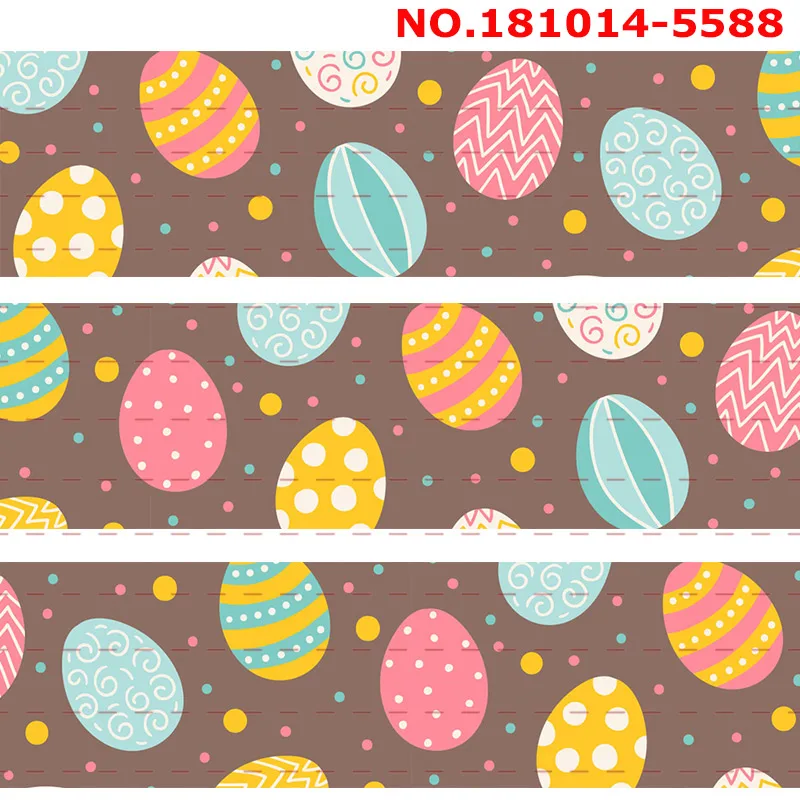 

New 50 yards easter day egg ribbon rabbit printed grosgrain ribbon 5577-5588