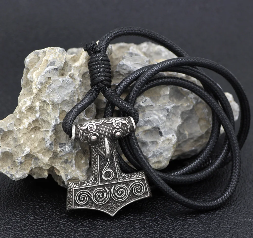 Youe shone натуральная кожа регулируемый Викинг норвежский Odin Thors Mjolnir Hammer мужской s
