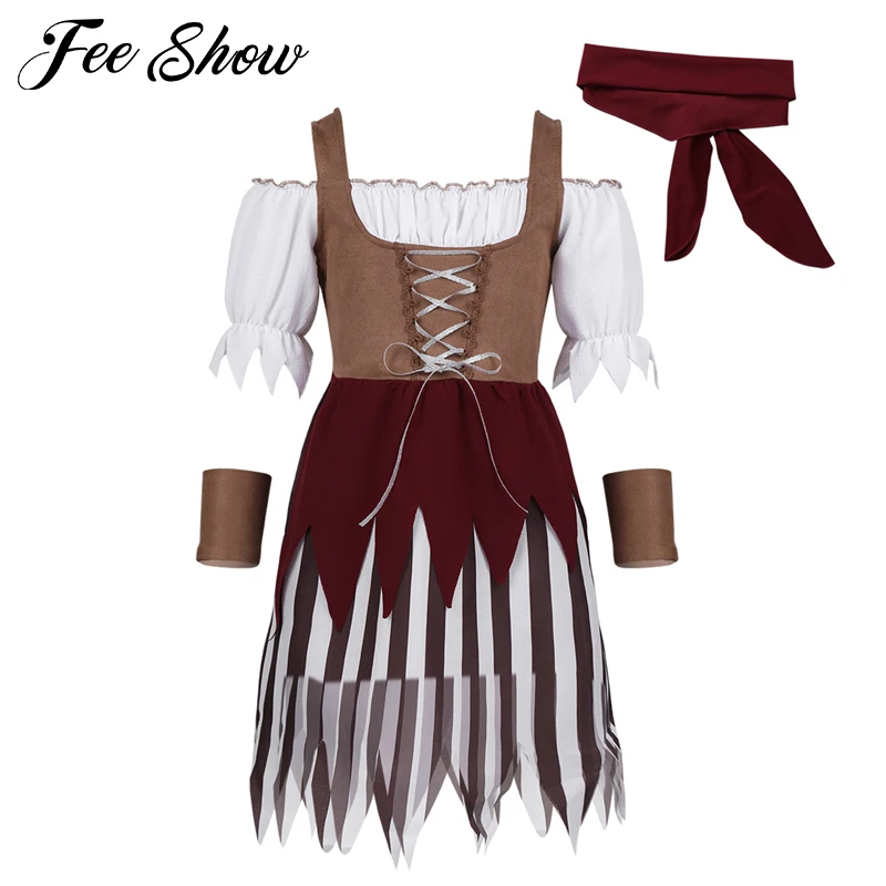 2018 Girls Pirate Tutu Dress Children Halloween Party Costumes Fancy Dresses Kids Birthday Christmas Clothing For Carnival | Детская