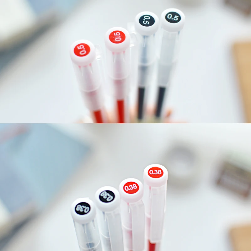 Jianwu 2 шт. Muji стиль простой прозрачный стержень нейтральной ручка офисная техника