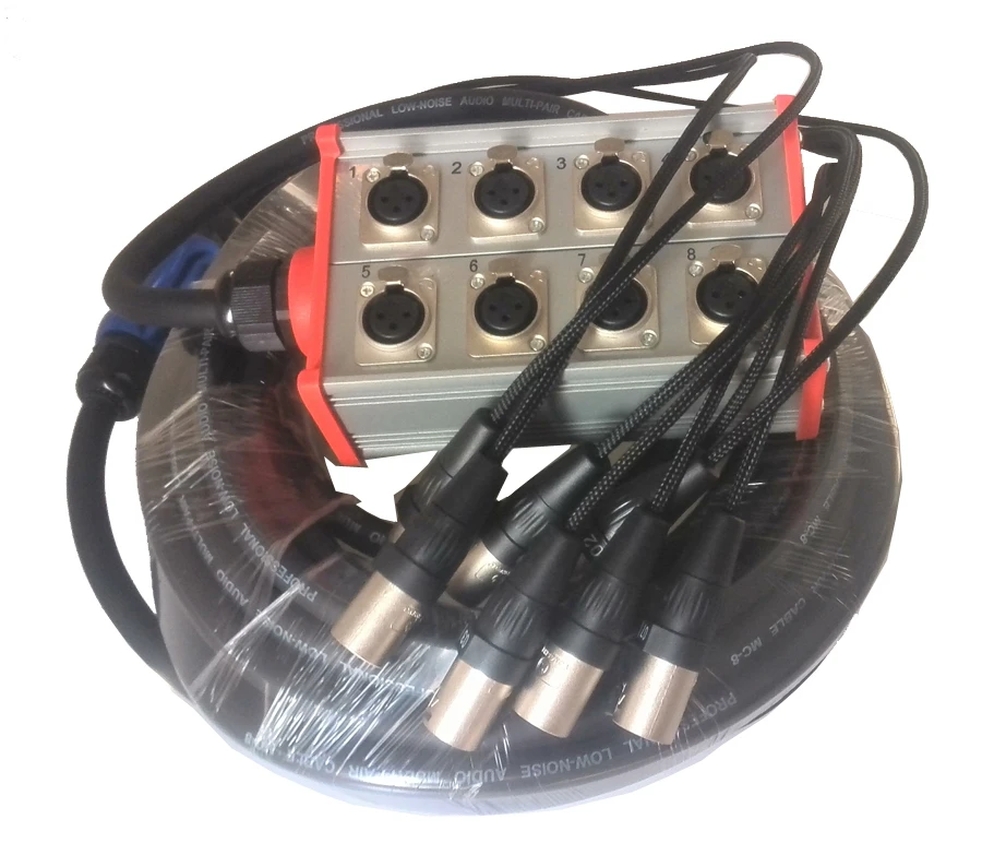 Про аудио 8 канальный сетевой видеорегистратор XLR Mic этап змея кабель коробка с 15