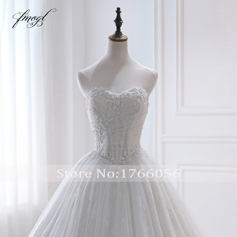 Женское кружевное свадебное платье Fmogl соблазнительное бальное со шлейфом и