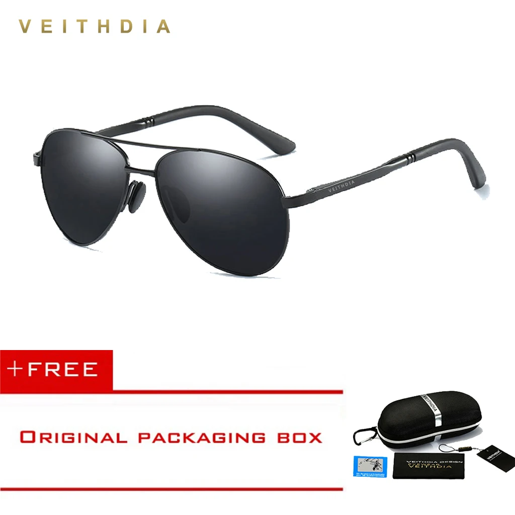 VEITHDIA Brand Men's Pilot Polarized Sunglasses men Sun Glasses Alloy Frame Driving oculos de sol masculino shades 1306 | Аксессуары