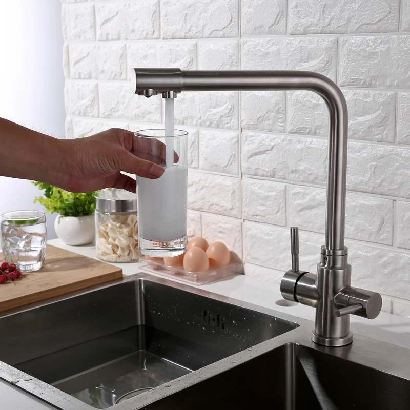 IVRICH Многофункциональный Waterfilter горячая холодная Кухня кран Нержавеющая сталь