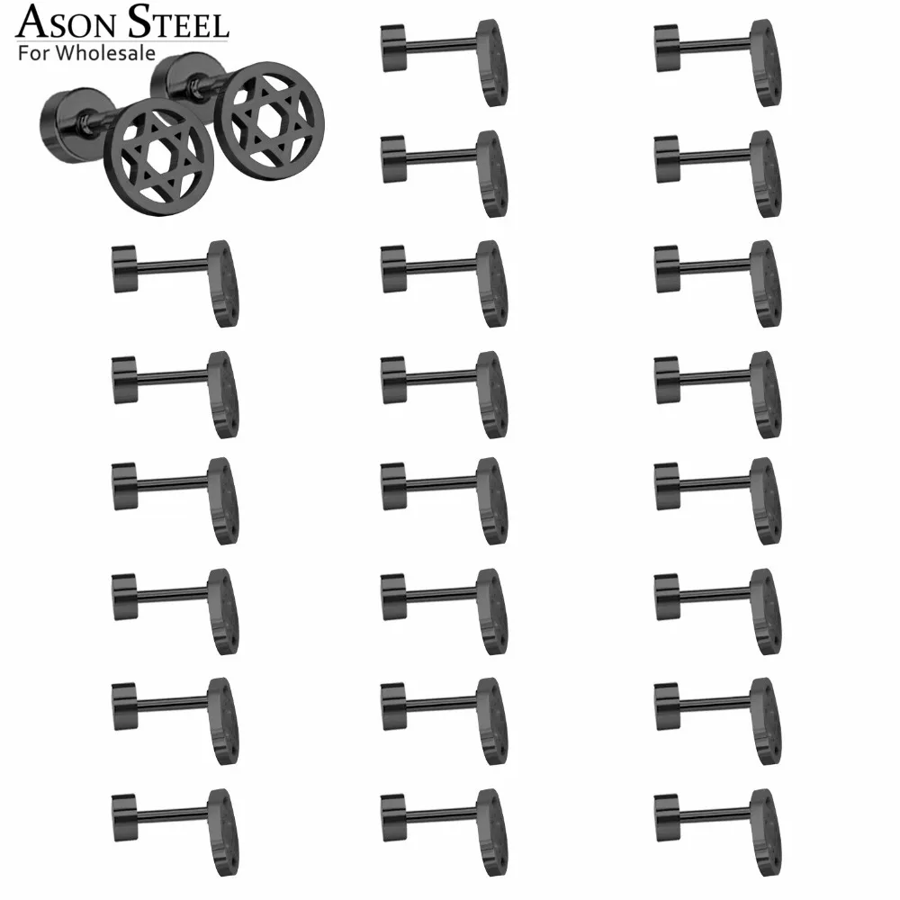 ASONSTEEL готические ювелирные изделия 12 пар/лот нержавеющая сталь круглые с