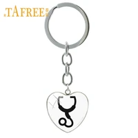 tafree stethoscope charms key chain ring heart pendant doctor nurse physicians medical student graduation gift jewelry se72