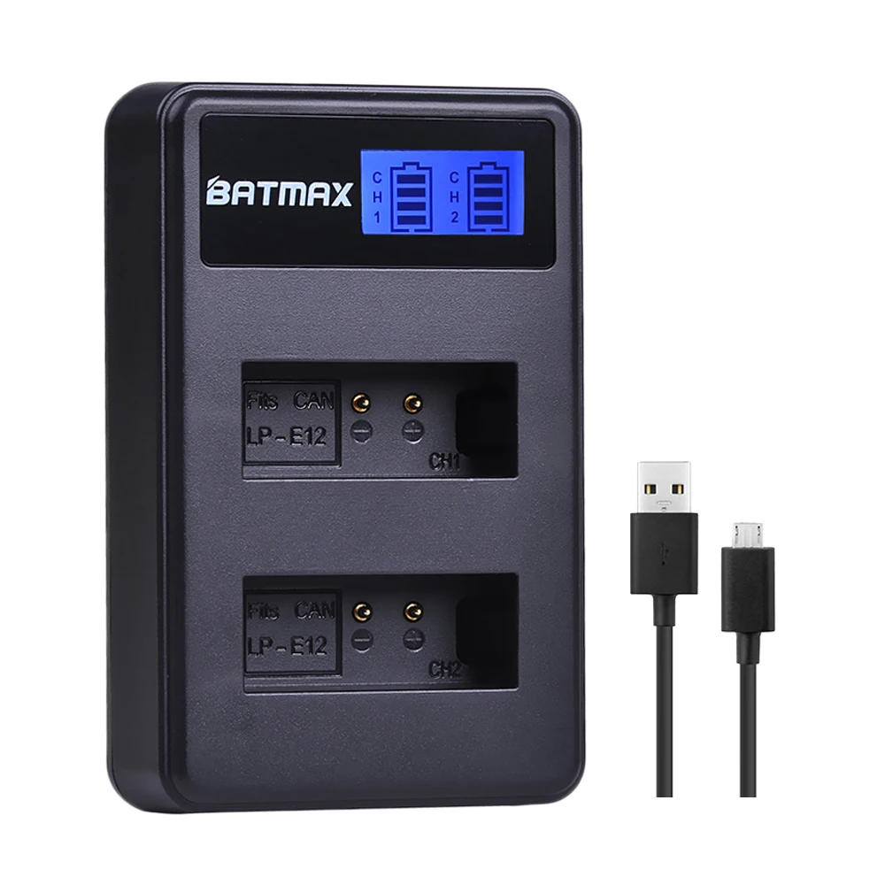 Аккумуляторная батарея Batmax 2 шт двойное зарядное устройство USB для Canon SX70HS M 100D Kiss X7