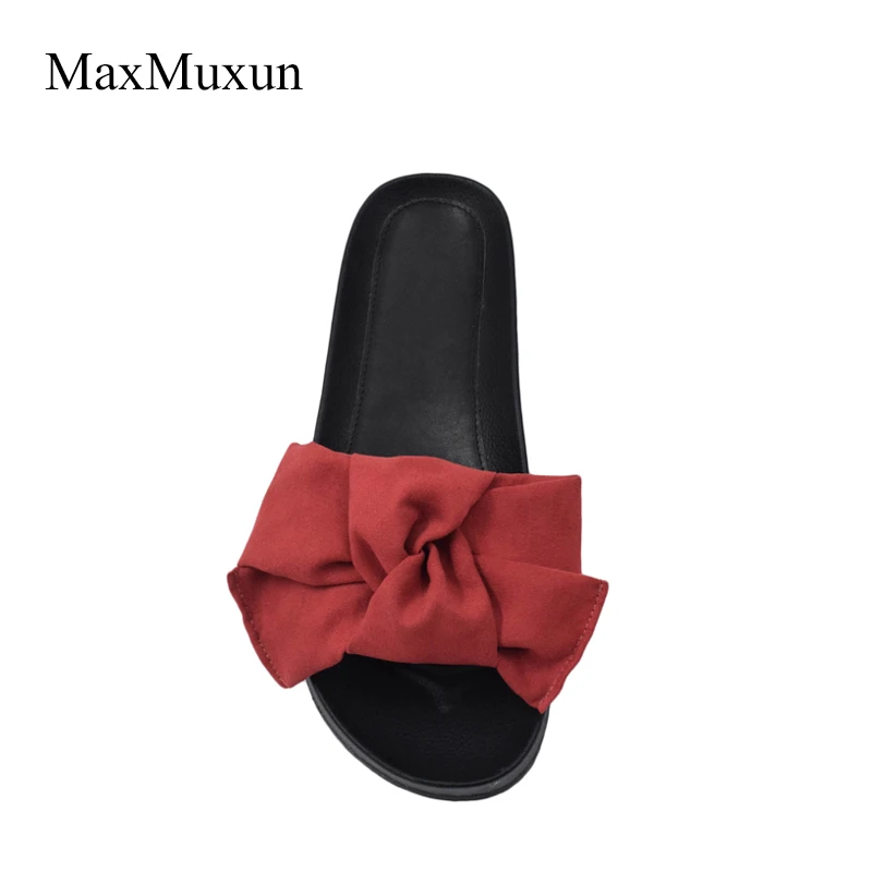 MaxMuxun/женские резиновые шлепанцы с бантиком пляжные вьетнамки для дома женские