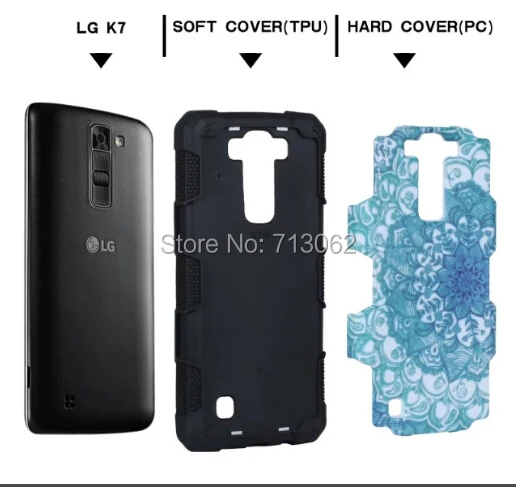 2 в 1 Мандала с цветами раньше для LG K7 k10 G5 жесткий и мягкий резиновый Гибридный
