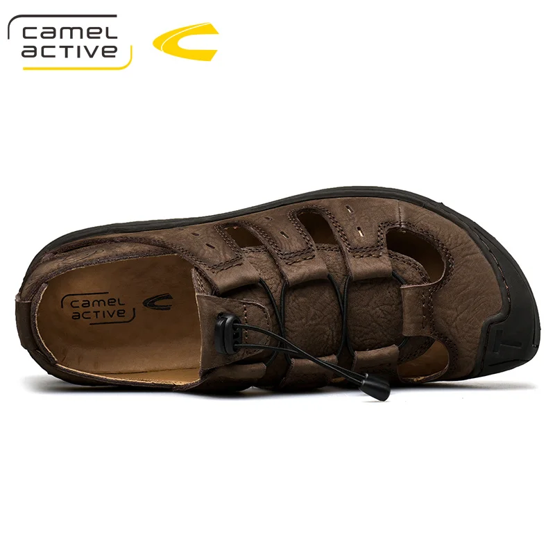 Мужские сандалии гладиаторы Camel Active желтые босоножки из коровьей кожи