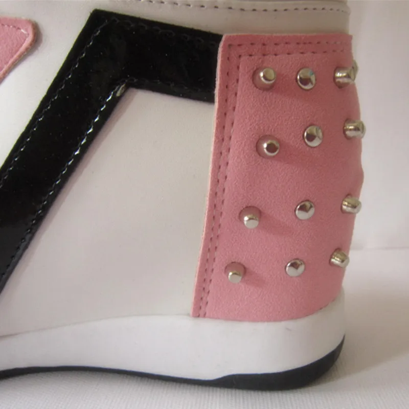 Весенне Осенняя обувь 2017 женские туфли на платформе увеличивающие рост модные с