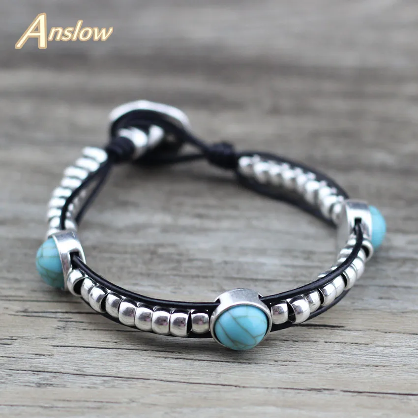 

Anslow Hot Fashion Jewelry Charm Bijoux Handcuff DIY Bohemia Female Lady Leather Bracelets Mother' Girl Couple Gift LOW0715LB