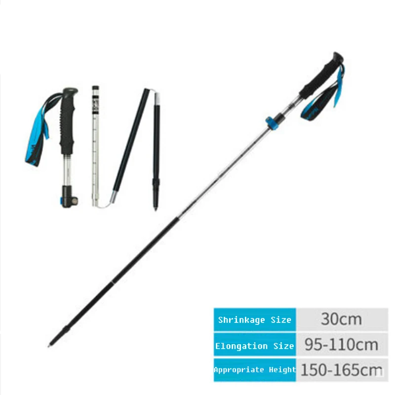 Sliver95-115cm Naturehike складной регулируемый трекинговые палки Алюминий сплав 5-секционный для северной ходьбы Пеший Туризм палочки для туризма NH17D009-Z - Цвет: Sliver95-115cm
