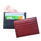 100% натуральная коровья кожа держатель для карт плоский винтажный Цветной глянцевый чехол для удостоверения личности с несколькими слотами Тонкий чехол для карт пользовательское имя логотип компании