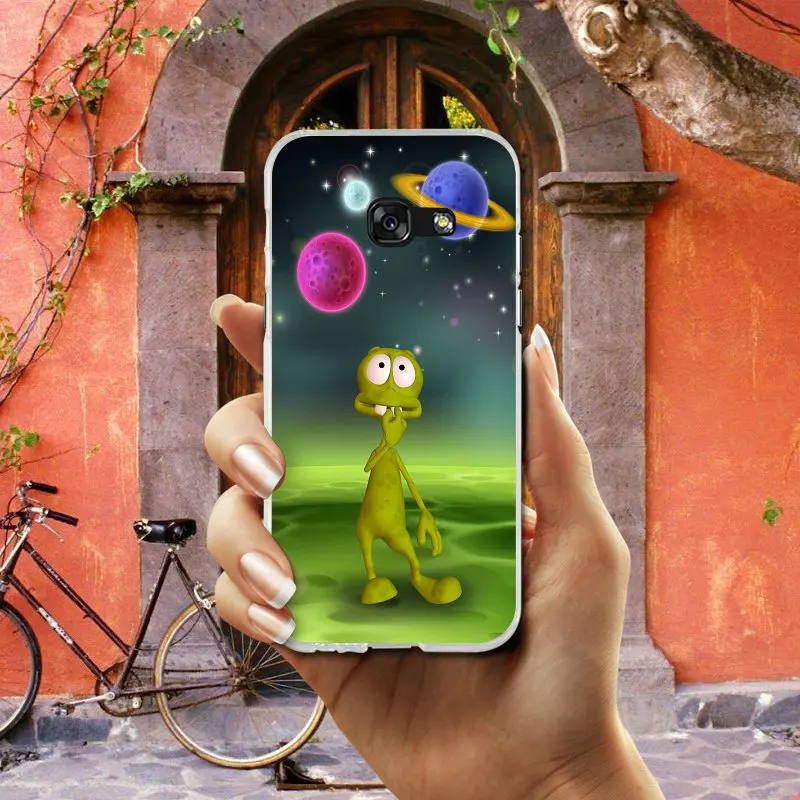 НЛО цифровой инопланетянин Мягкий ТПУ мобильный телефон чехлы для Samsung Galaxy S2 S3 S4 S5