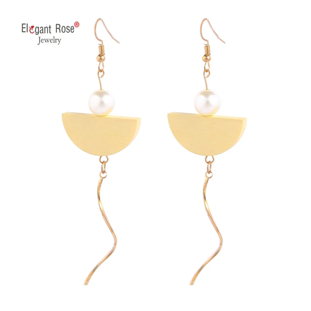 Винтажные богемные деревянные жемчужные длинные серьги с кисточками для женщин