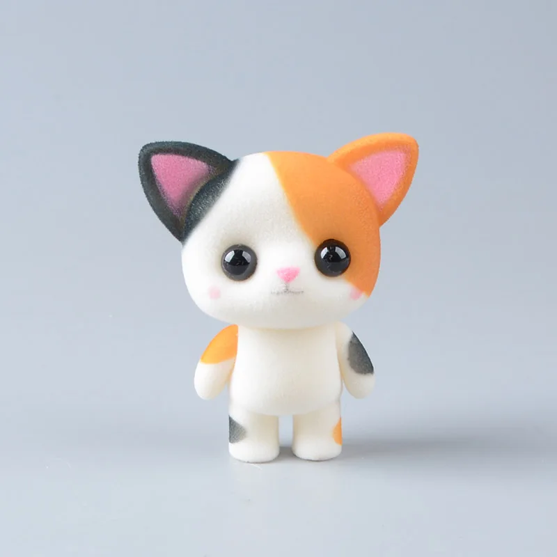 Koteta Kawaii ПВХ флокирующая кукла пушистая панда Пингвин утка мини животные игрушки для детей флокирующая игрушка для девочек детские подарочные фигурки