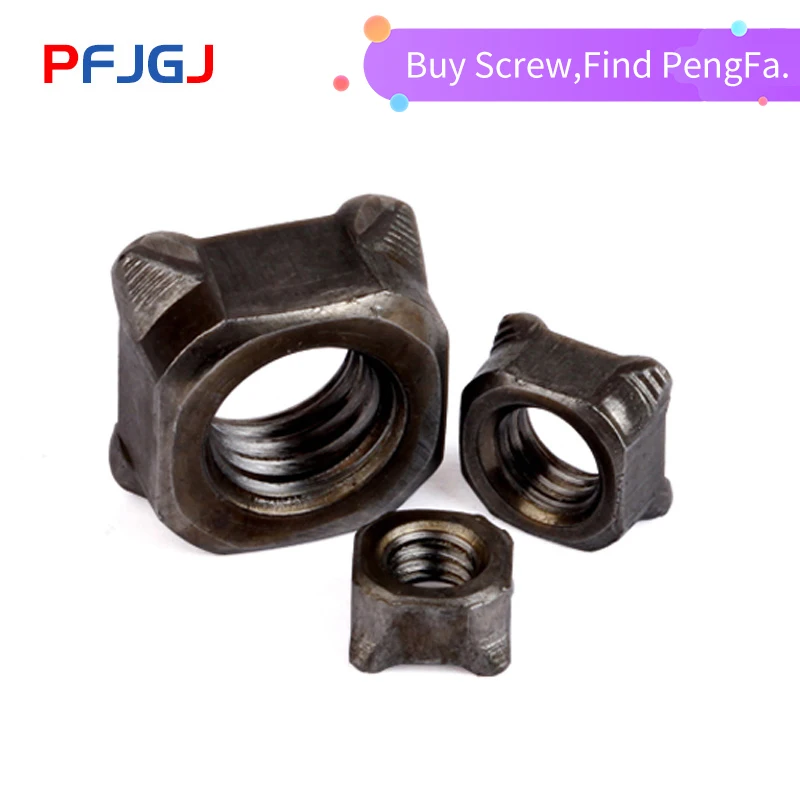 Плоская сварочная гайка Peng Fa M4/M5/M6/M8/M10/M12 тип B натуральный цвет квадратная четыре